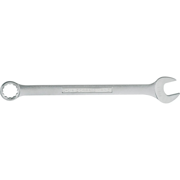 Photo of Craftsman CMMT44708 combination wrench, silver finish, flat angle, 1-1/4 inch size.