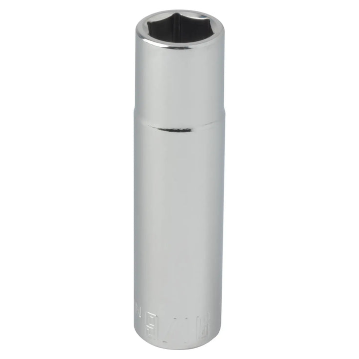CRAFTSMAN CMMT45932 chrome deep socket tool, six-point design, front angle on white background.