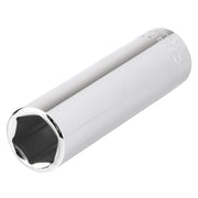 Photo of Craftsman chrome deep socket, CMMT45933, tool accessory angled on white background.