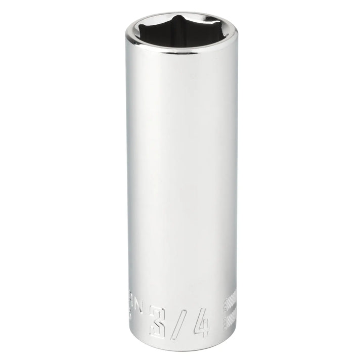 Craftsman 3/4 inch chrome deep socket, cylindrical, front angle, CMMT45935.