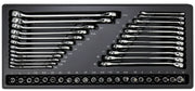 Photo of Craftsman wrench and socket set CMMT45939, chrome tools arranged in a black tray, top-down angle.
