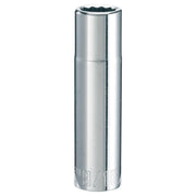 Photo of CRAFTSMAN deep socket 9/16 inch, polished chrome finish, SKU CMMT47522, front angle on white background.