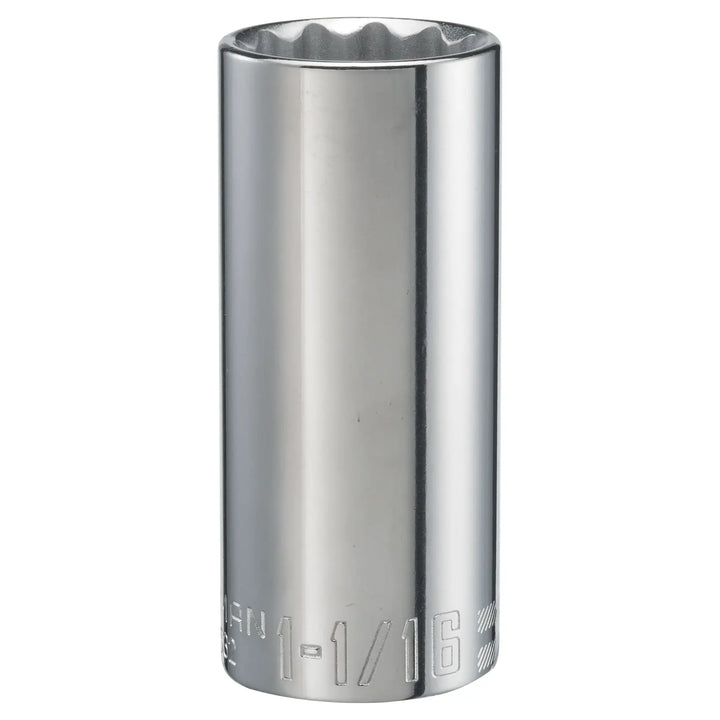 Photo of Craftsman chrome deep socket, 1-1/16 inch size, SKU CMMT47532, front angle on white background.