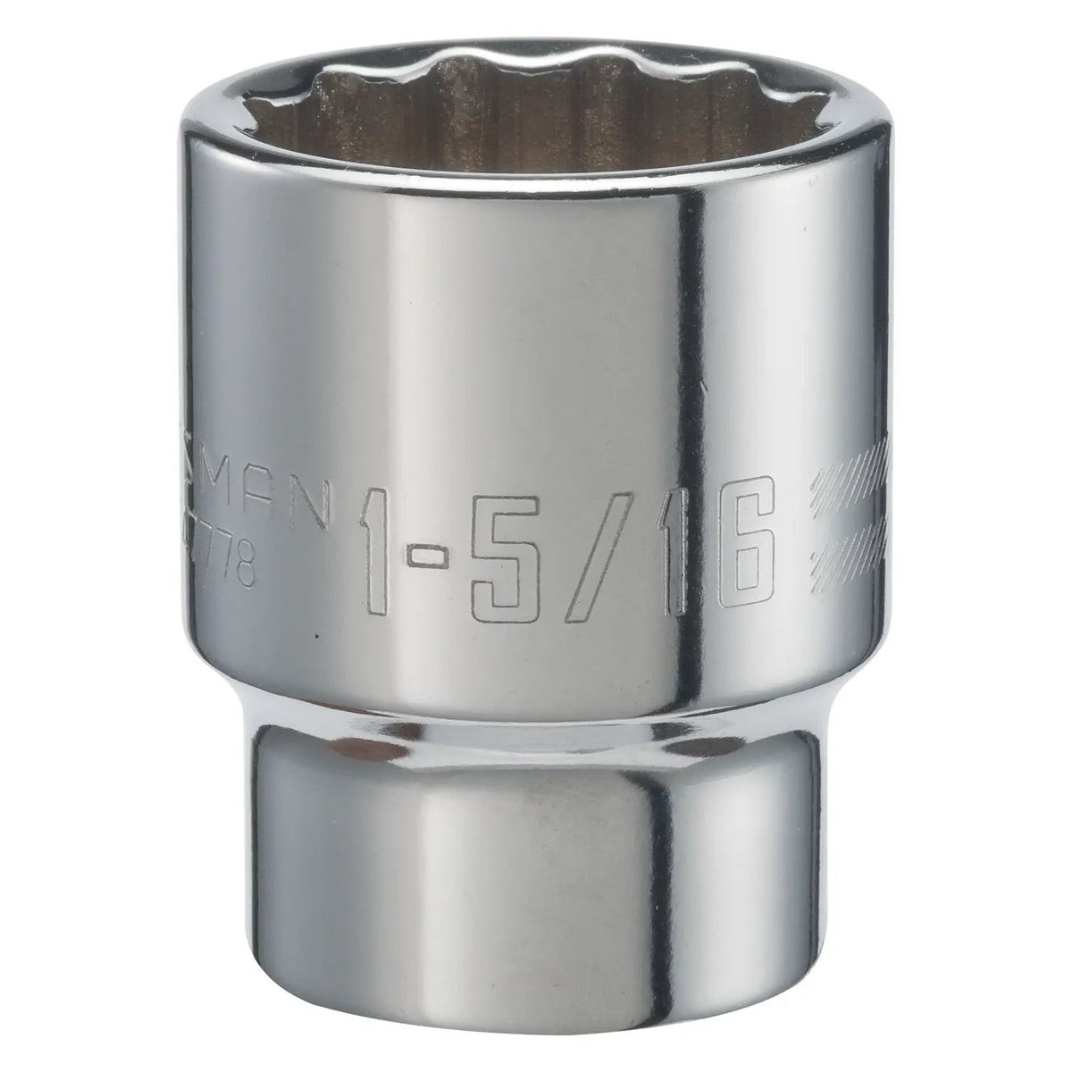 Craftsman chrome 1-5/16 inch socket, SKU CMMT47778, close-up front angle on white background.