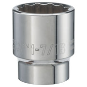 Craftsman CMMT47781 polished chrome socket, 1-7/16 inch size, close-up on white background.