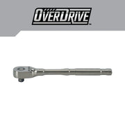 Craftsman CMMT82113 chrome ratchet tool side angle, silver finish, OverDrive logo above, white background.