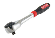 Photo of Craftsman ratchet wrench with black and red handle, SKU CMMT86000, product shown at angled view.