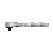 Photo of CRAFTSMAN ratchet wrench, silver finish, textured handle, side view, SKU CMMT86301V.
