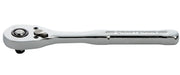 A chrome-plated ratchet wrench with a straight handle and a round head, branded with the word 'Craftsman' on the handle, shown on a white background.