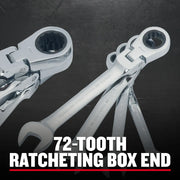 Photo of CRAFTSMAN ratcheting wrenches with 72-tooth box end, SKU CMMT87009, graphics category.