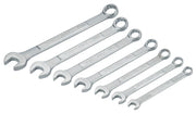 CRAFTSMAN CMMT87015 combination wrench set, seven silver wrenches in graduated sizes, angled on white background.
