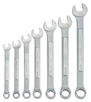 Craftsman CMMT87016 set of seven combination wrenches, silver finish, sizes 3/8 to 3/4, front view on white.