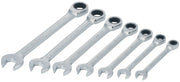 Photo of Craftsman ratcheting combination wrench set, 7-piece, SKU CMMT87020, arranged on white background.
