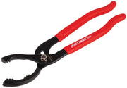 Photo of CRAFTSMAN adjustable oil filter pliers with red handles, SKU CMMT98303, angled on white background.
