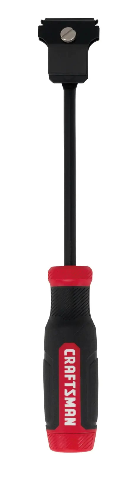 Photo of Craftsman gasket scraper CMMT98329 with red and black handle, front view on white background.