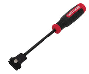 Photo of Craftsman CMMT98329 black and red long handle scraper tool, angled on white background.