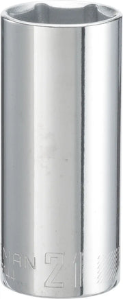 Photo of Craftsman CMMT99144 chrome 21mm deep socket, cylindrical shape, shown on white background.