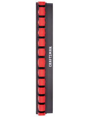 Photo of Craftsman tool organizer rail with red clips, vertical view, SKU CMMT99413.
