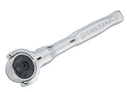 Craftsman chrome ratchet wrench with black head, flat lay, SKU CMMT99421.