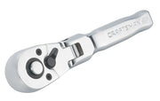 Photo of Craftsman CMMT99425 chrome-finish ratchet wrench on white background, engraved handle visible.
