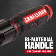 Craftsman bi-material screwdriver handle, black and red, close-up view, SKU CMMT99433.