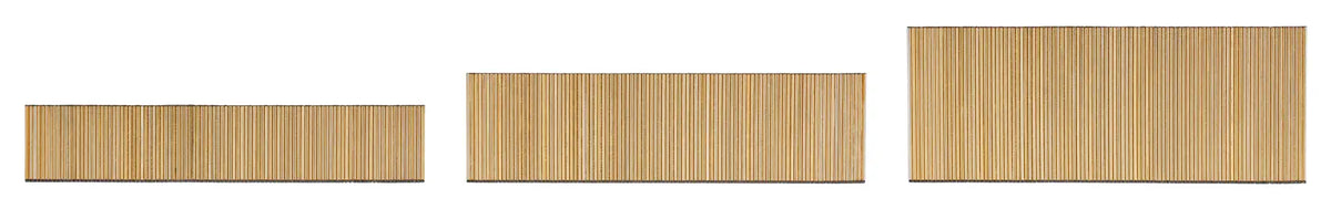 Photo of three Craftsman CMPN23PP nail strips in different sizes on a white background.