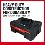Craftsman CMST17803 black and red tool box, angled view, heavy-duty construction, white background.