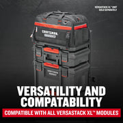 CRAFTSMAN Versastack XL tool bag and storage modules stack, SKU CMST21450, front angle photo.
