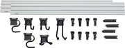 Photo of Craftsman CMST22000 garage wall organizer kit with hooks, rails, and accessories, top front angle.