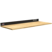 Craftsman CMST25302BK wooden workbench top with black metal backsplash, angled view, photography