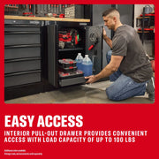 CRAFTSMAN cabinet with pull-out drawer, SKUs 0-29-808, CMST32602RB, CMST32602BG, CMST32602WG, shown in workshop.