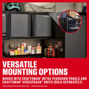 CRAFTSMAN wall cabinet with mounting options. SKUs: 0-29-808, CMST32615WG, CMST32615RB, CMST32615BG.