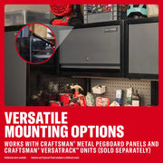 CRAFTSMAN cabinet mounting, works with panels. SKUs: 0-29-808, CMST32616WG, CMST32616BG, CMST32616RB.