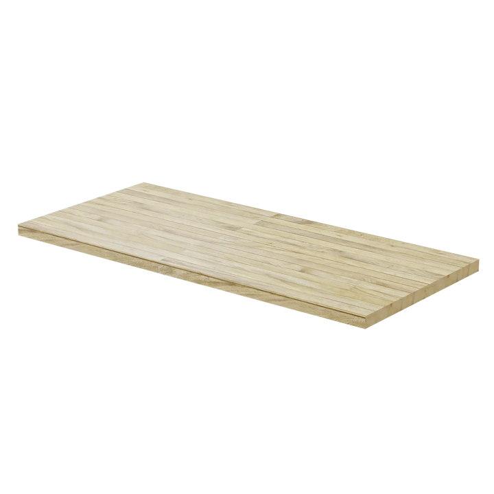A rectangular wooden workbench top with a light wood finish, shown against a white background.