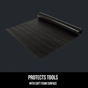 CRAFTSMAN CMST82692 foam drawer liner roll, angled view, black color, tool protection graphic.