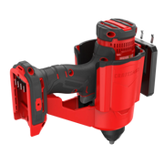 Photo of Craftsman cordless nailer CMST82823VT in red and black, shown from left angle on white background.