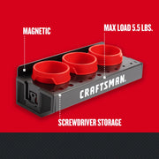 Craftsman screwdriver storage magnetic holder with red rings, graphics category, CMST98255, front angle.
