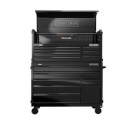 Front angle photo of Craftsman black rolling tool chest with drawers CMST98262BK.