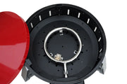 Photo of CRAFTSMAN grill burner interior, red lid visible, SKU CMXBHBB17003, top angle.