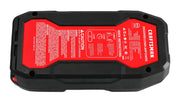 Photo of Craftsman jump starter CMXCESM263, black and red casing, top view on white background.