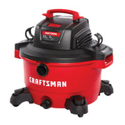 Craftsman wet/dry vacuum CMXEVBE17595 red and black with wheels white background beauty shot front angle