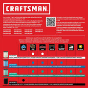 Photo of Craftsman vacuum filter comparison chart for models CMXEVBE8754, CMXEVBE9751, CMXEVBE8753, CMXEVBE8773, showing application icons.