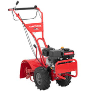 Craftsman 18-inch rear tine tiller CMXGTAMA501032 white background beauty shot front left angle.