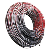 CRAFTSMAN CMXGZAM010046 spool of red, black, and white wire, front angle, on white background