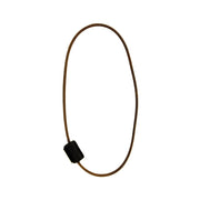 Craftsman CMXGZAM501054 brown lawn mower belt with black connector, top view on white background.