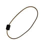 Photo of Craftsman lawn mower belt with black connector, SKU CMXGZAM501054, top view on white background.