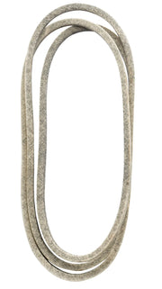 Craftsman replacement lawn mower drive belt 144959 white background beauty shot top view.