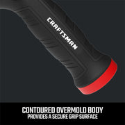 Photo of Craftsman tool handle, contoured black overmold with red base, SKU CMXMWBB16635.