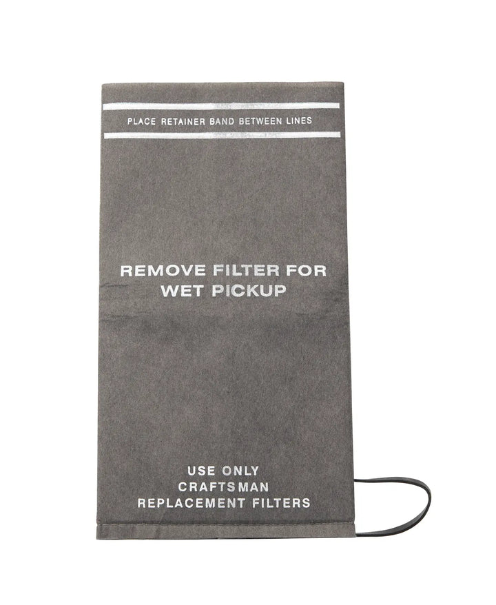 Craftsman replacement vacuum filter bag 38737 white background beauty shot top view