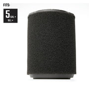 Photo of Craftsman wet/dry vacuum foam filter, black cylindrical shape, fits 5 gallon+, CMXZVBE38778, front view.